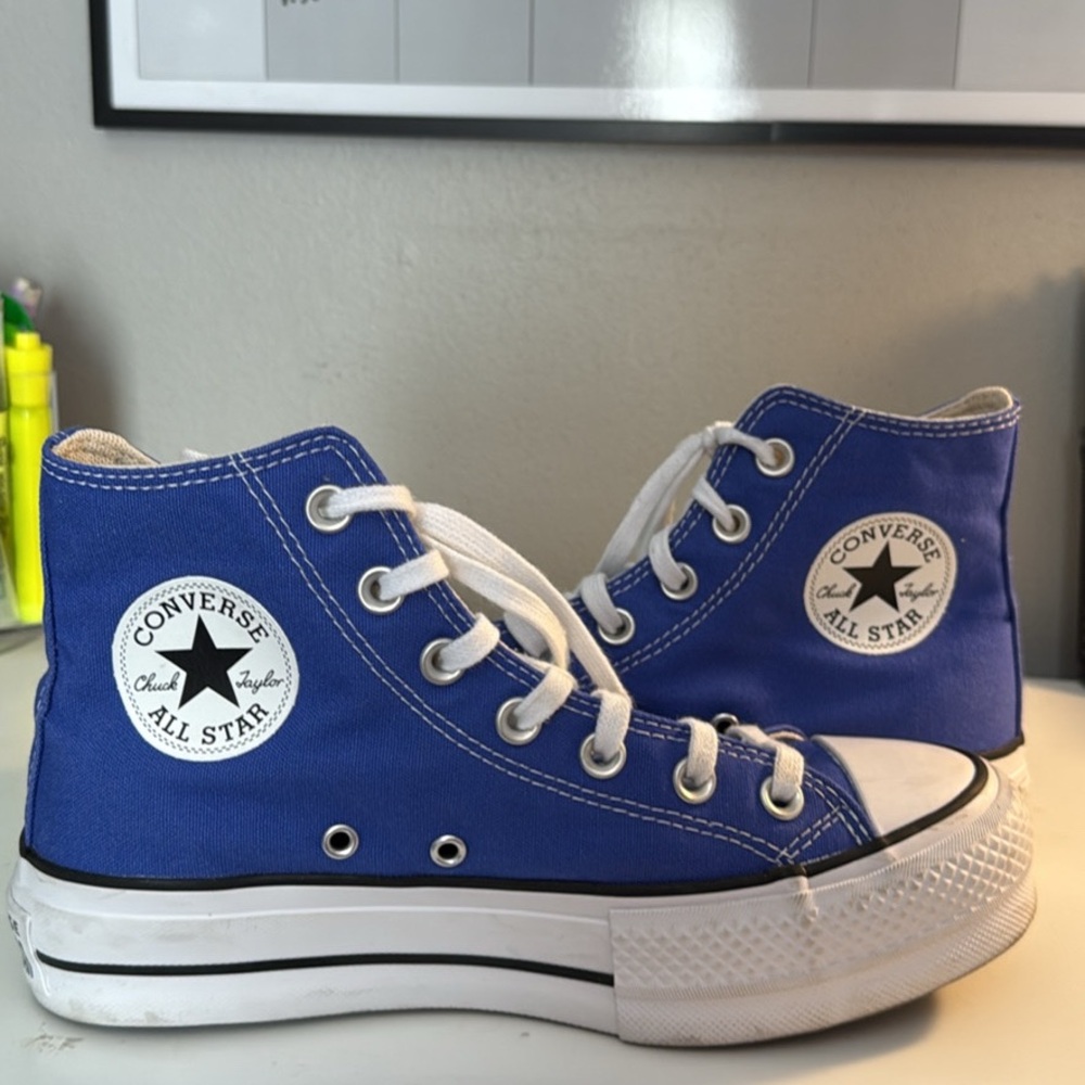 Converse Royal Blue High-Tops with White Accents